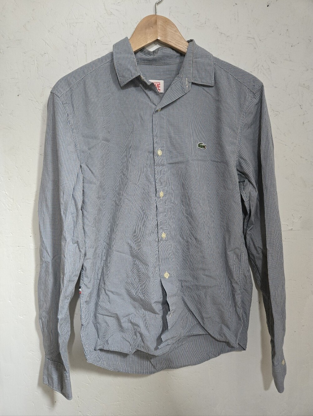 Lacoste Men's Navy Micro-Stripe Button-Down Shirt